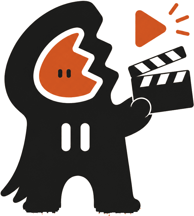 Mascot with a clapperboard